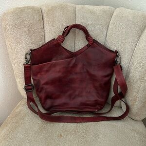 Latico Leather Nash Tote Crossbody Bag in Oxblood Red Full Grain Leather